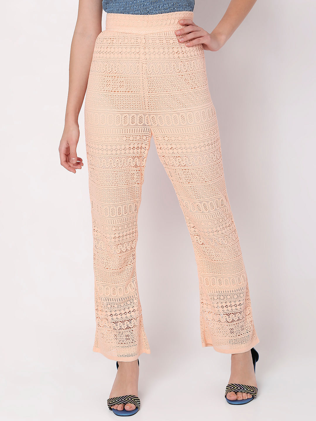 Buy White Lace Cotton Pants | ROZNAZN003/ROZ4 | The loom